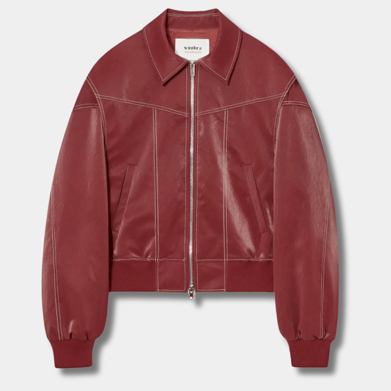 PU Leather Bomber Jacket | Retro and Rugged Jacket with Ribbed Cuffs-Lanuvo