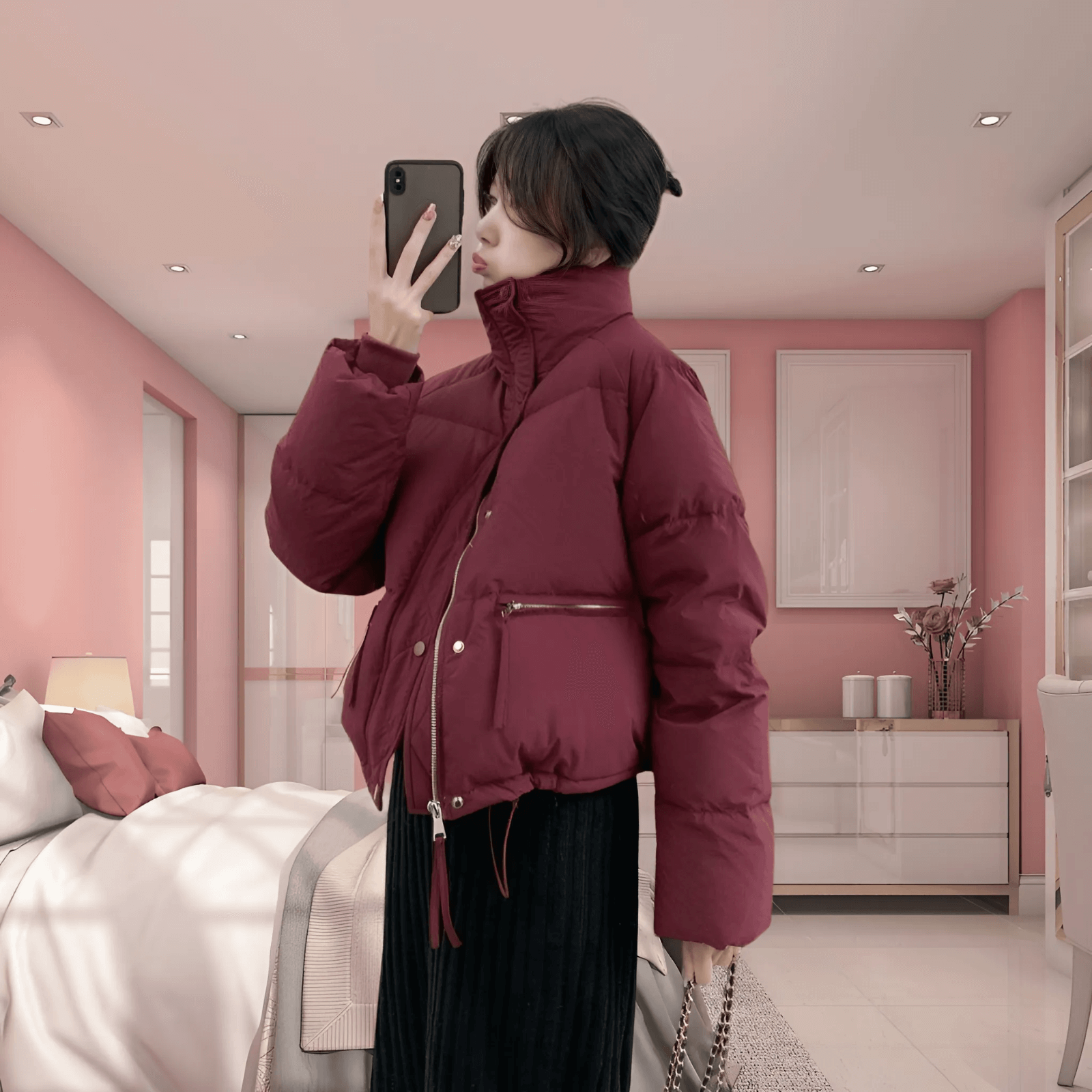 Quilted Winter Jacket | Thick and Lightweight Jacket with High Collar | Blanche-Lanuvo