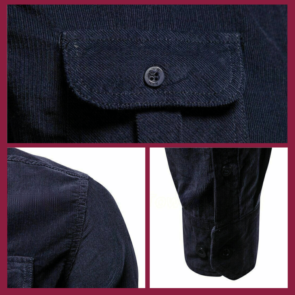 Men's Casual Corduroy Shirt | Soft and Stylish with Chest Pockets | Christiaan-Lanuvo