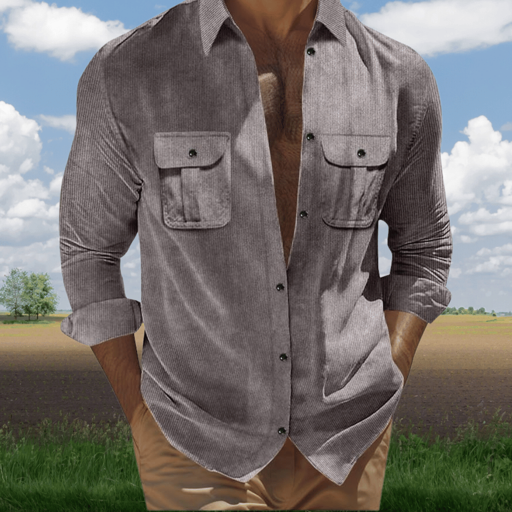Men's Casual Corduroy Shirt | Soft and Stylish with Chest Pockets | Christiaan-Lanuvo