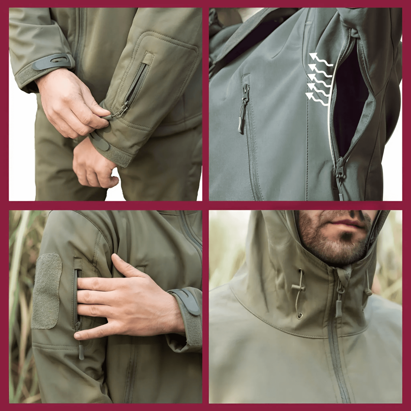 Men's Tactical Windbreaker with Zipped Pockets | Coen-Lanuvo