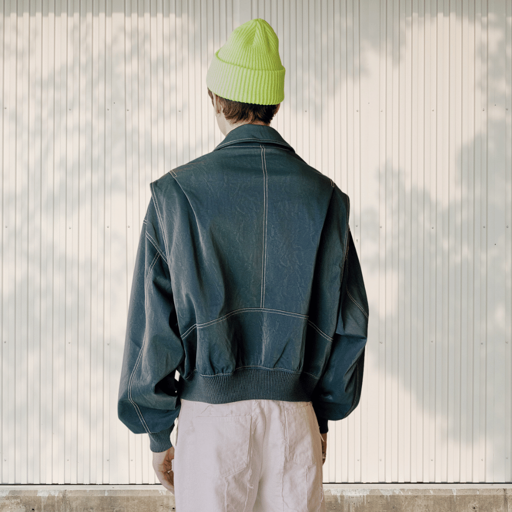 PU Leather Bomber Jacket | Retro and Rugged Jacket with Ribbed Cuffs-Lanuvo