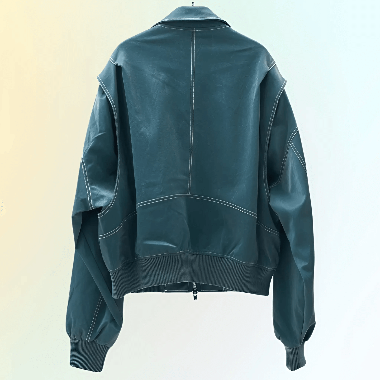 PU Leather Bomber Jacket | Retro and Rugged Jacket with Ribbed Cuffs-Lanuvo