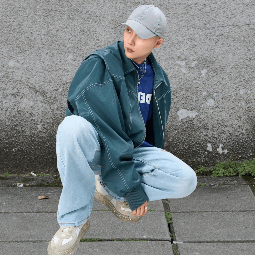 PU Leather Bomber Jacket | Retro and Rugged Jacket with Ribbed Cuffs-Lanuvo