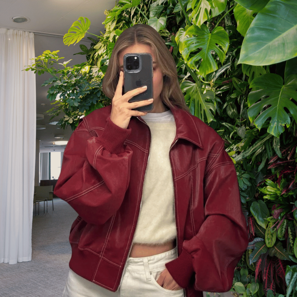 PU Leather Bomber Jacket | Retro and Rugged Jacket with Ribbed Cuffs-Lanuvo