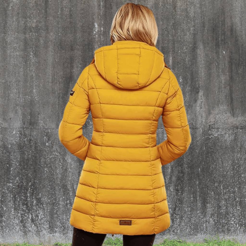 Lightweight Padded Long Coat for Women with Warm Lining and Hood | Binie-Lanuvo