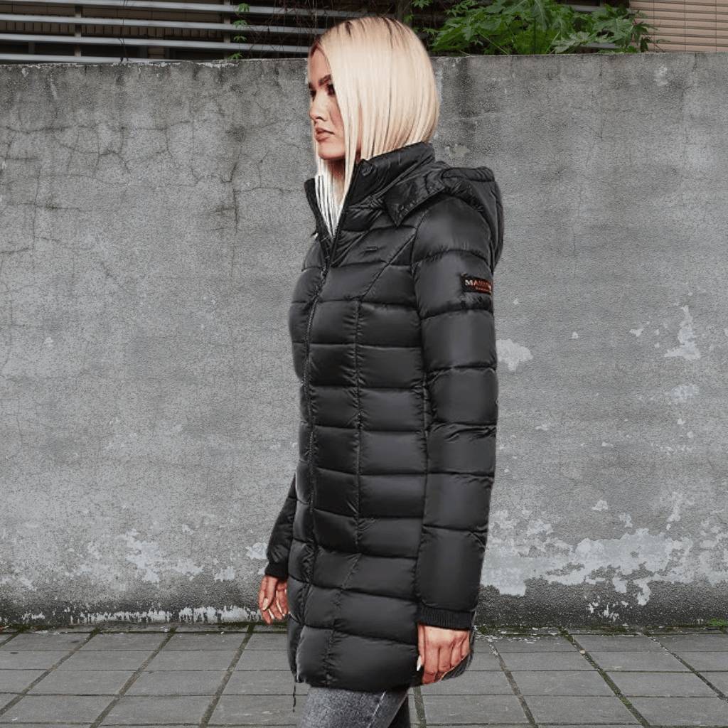 Lightweight Padded Long Coat for Women with Warm Lining and Hood | Binie-Lanuvo