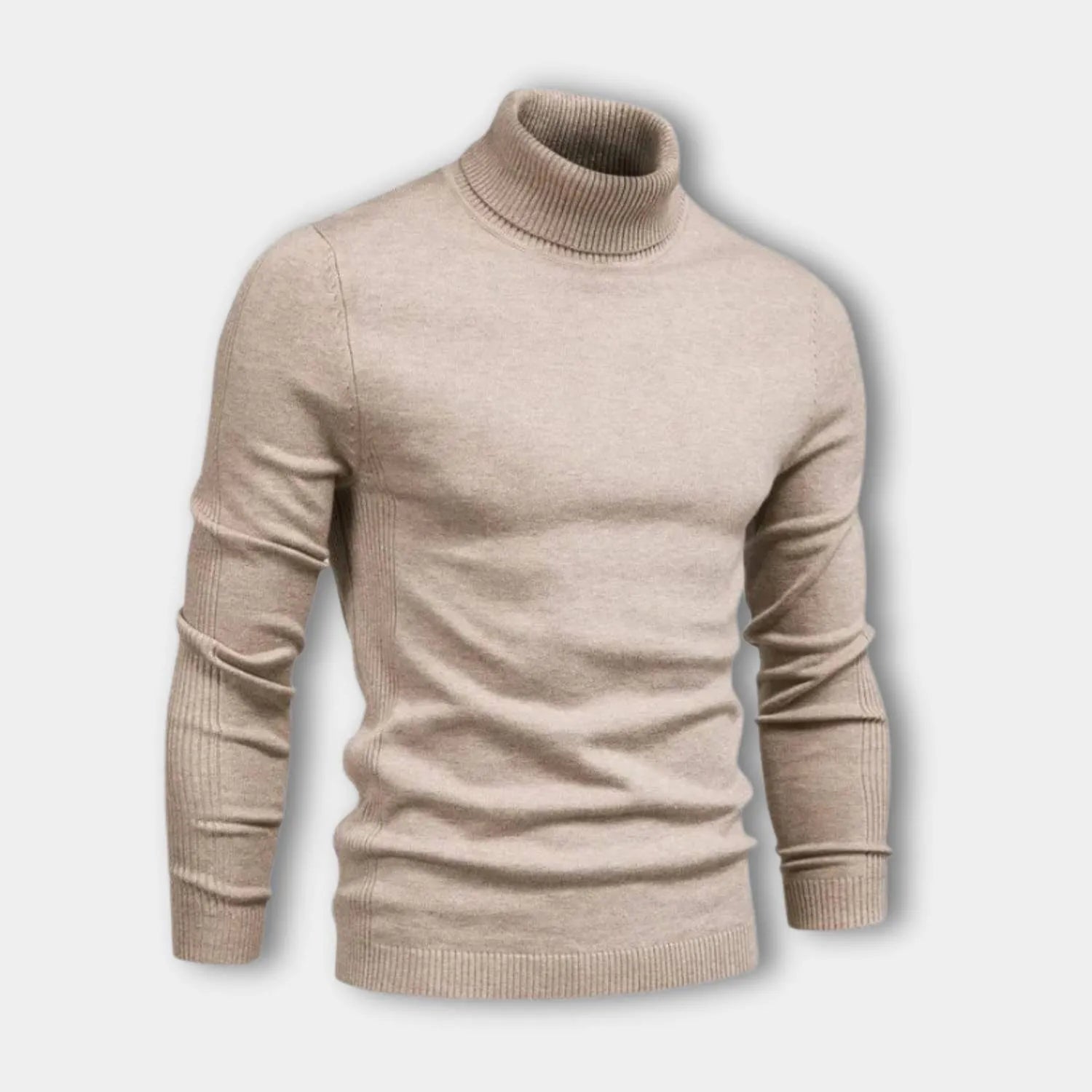 Men’s Slim-Fit Roll-Neck Jumper with Ribbed Cuffs | Leonil-Lanuvo