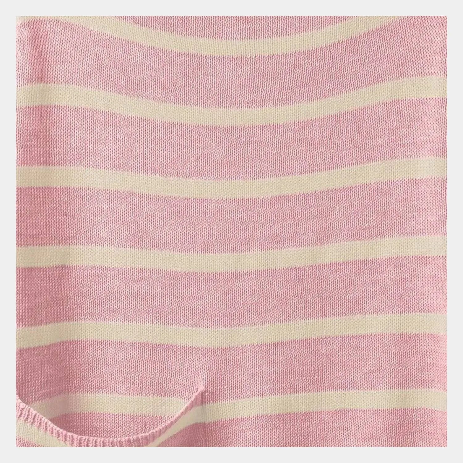 Oversized Striped Knitted Jumper for Women with Front Pockets | Mae-Pink