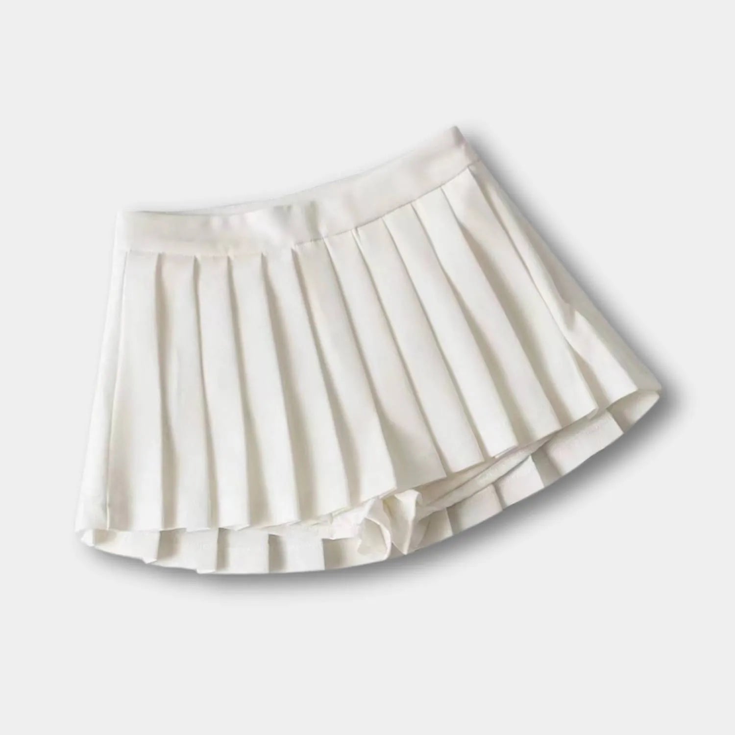 Retro Pleated High-Waisted Skirt for Women with Built-in Shorts | Christa-White