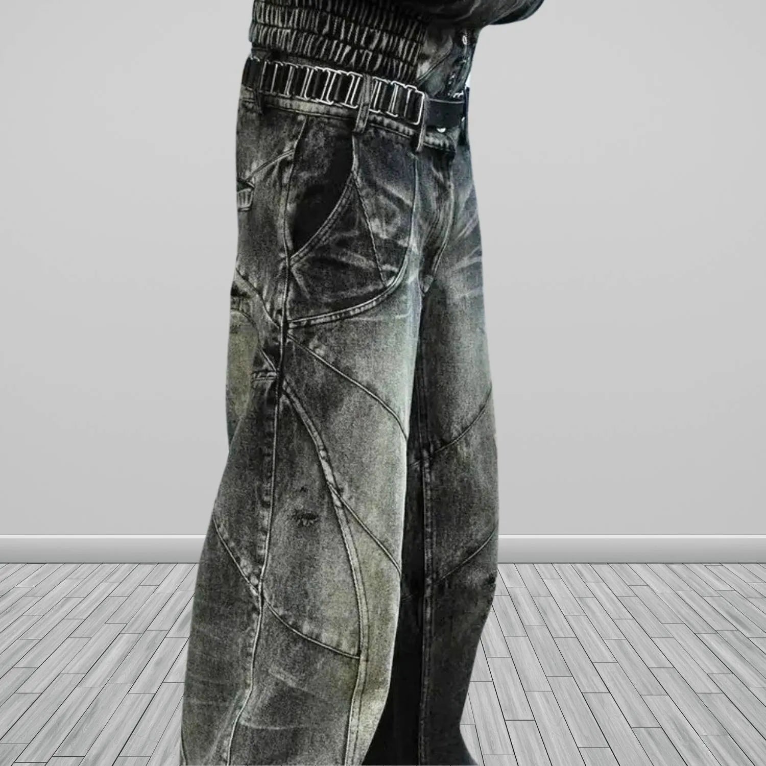 Retro Style Hip Hop Baggy Jeans with Wide Leg Design | Mathias-
