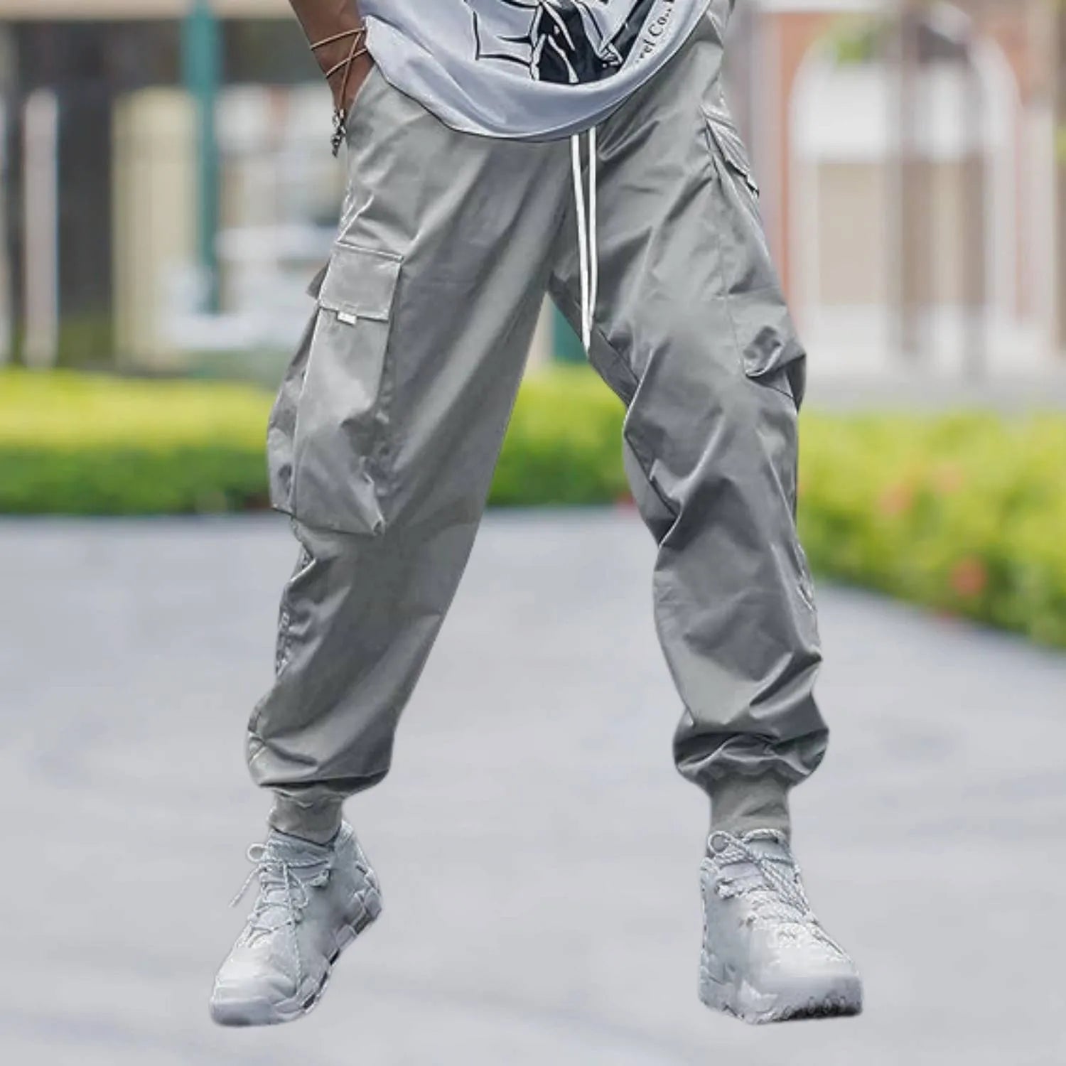 Tactical Cargo Trousers for Men with Side Pockets | Christo-Grey