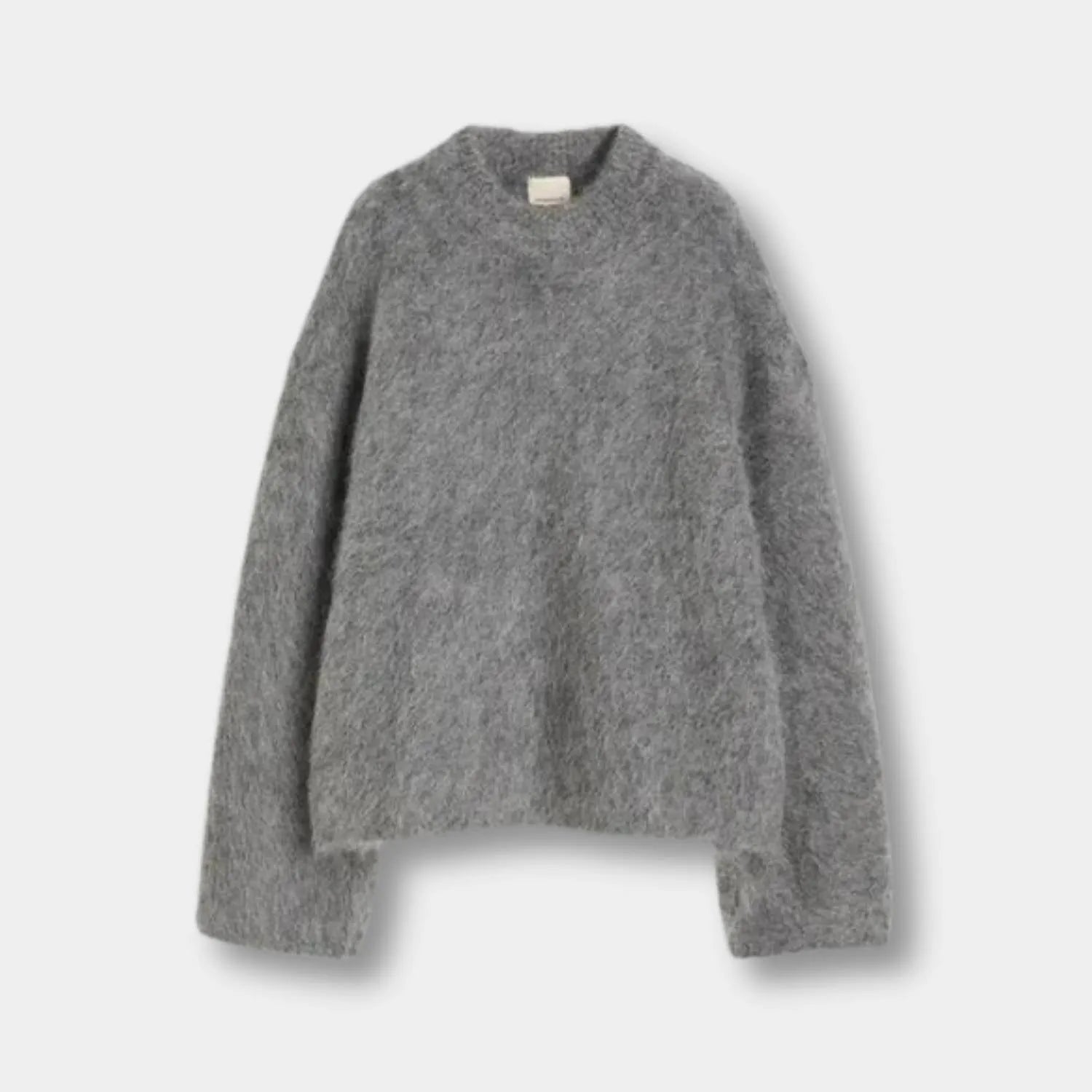 Warm and Snug Oversized Wool Jumper for Women with Round Neck | Carina-Grey