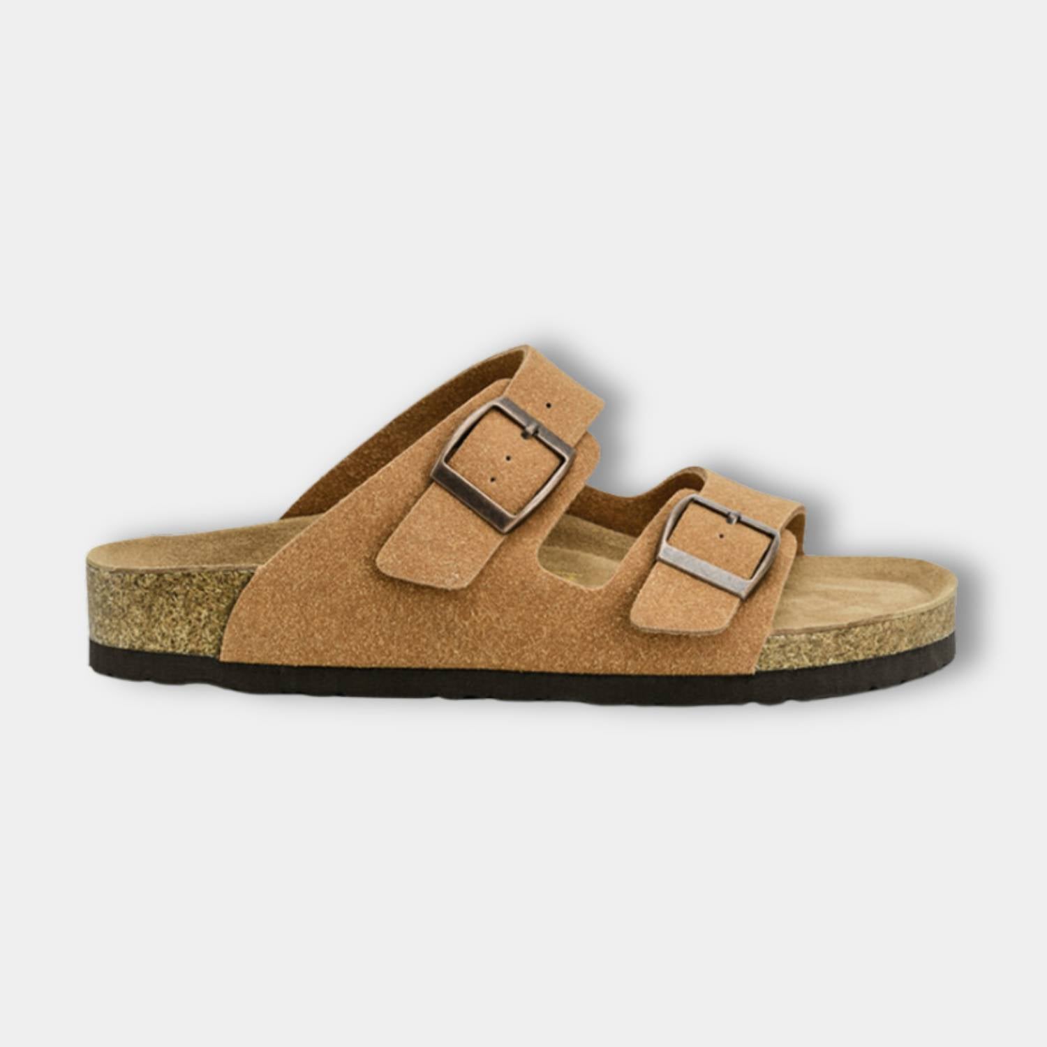 Classic Old Money Arizona Suede Sandals for Men with Cork Footbed-Lanuvo
