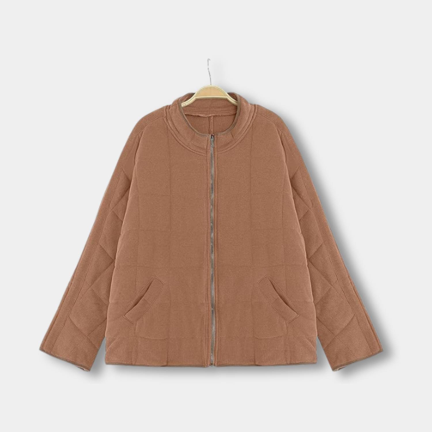 Cozy Oversized Quilted Jacket for Women with Zip-up Design | Chantal-Lanuvo