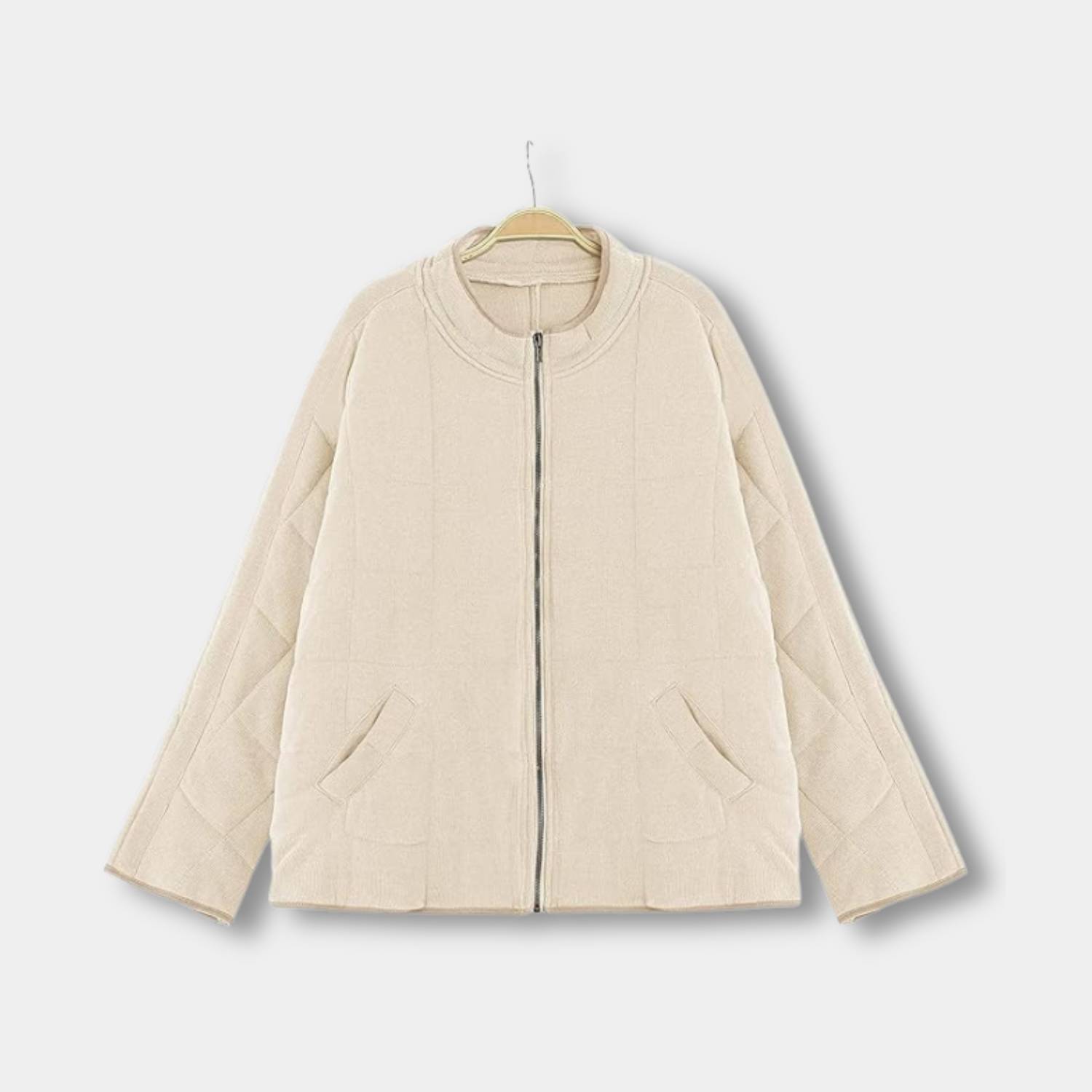 Cozy Oversized Quilted Jacket for Women with Zip-up Design | Chantal-Lanuvo
