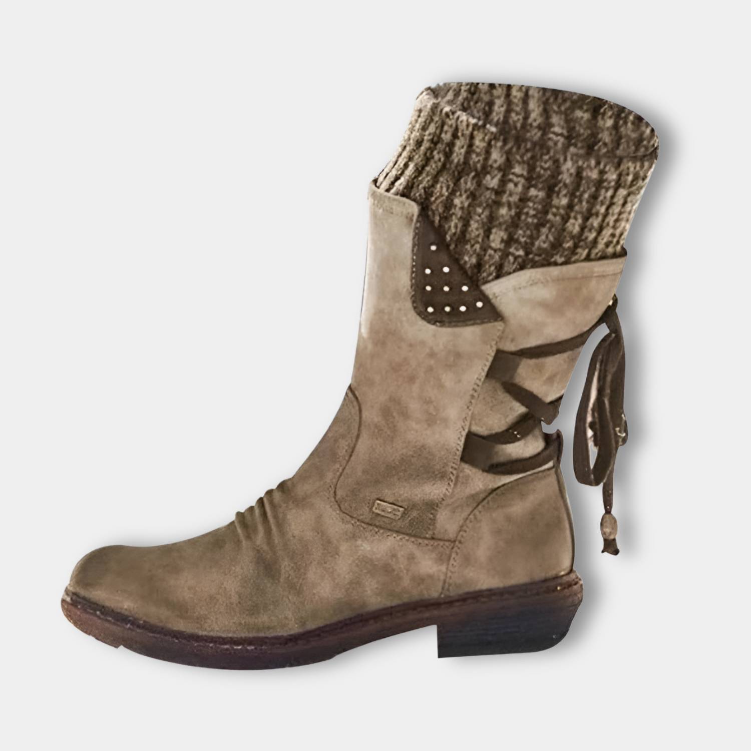 Cozy Women's Snow Boots with Calf-High Knitted Cuffs | Brechtina Winter Boots-Lanuvo