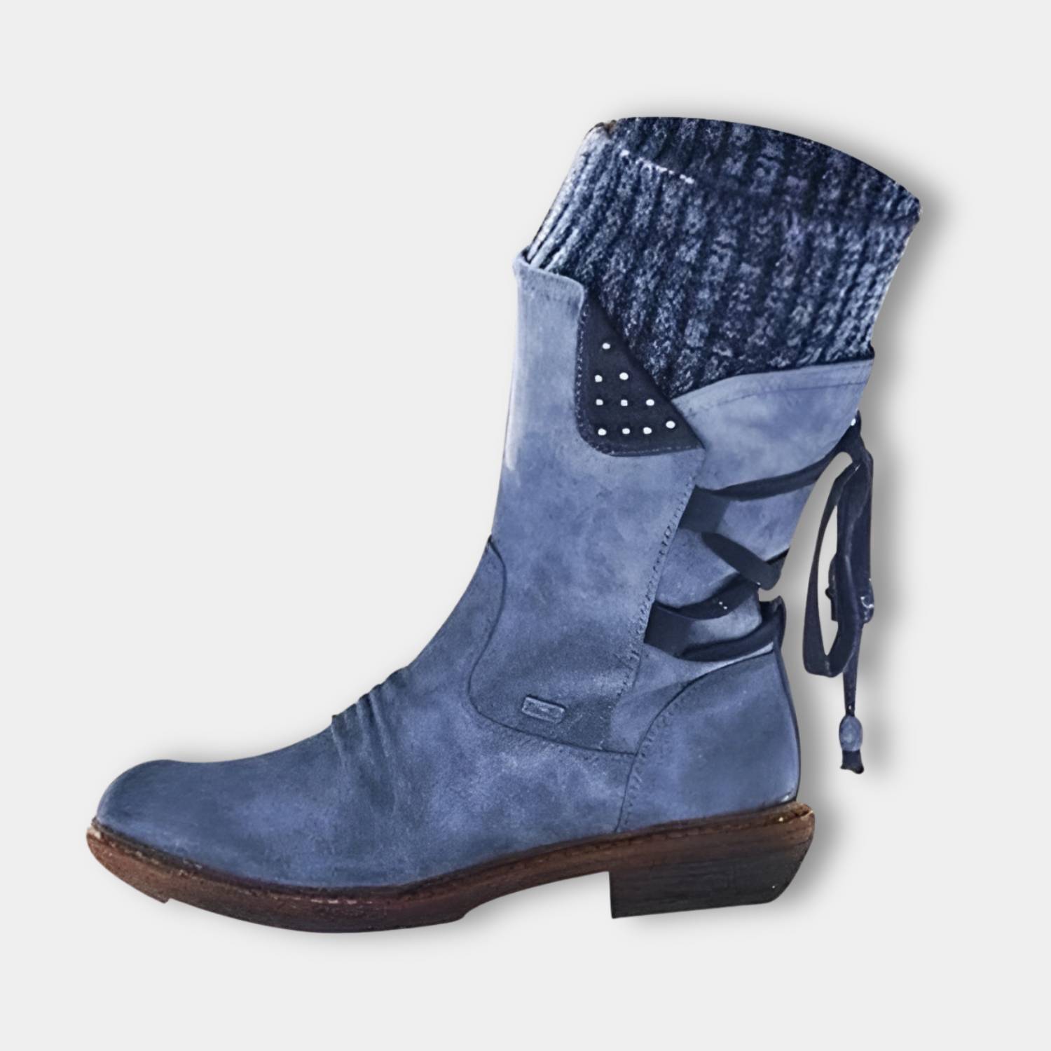 Cozy Women's Snow Boots with Calf-High Knitted Cuffs | Brechtina Winter Boots-Lanuvo