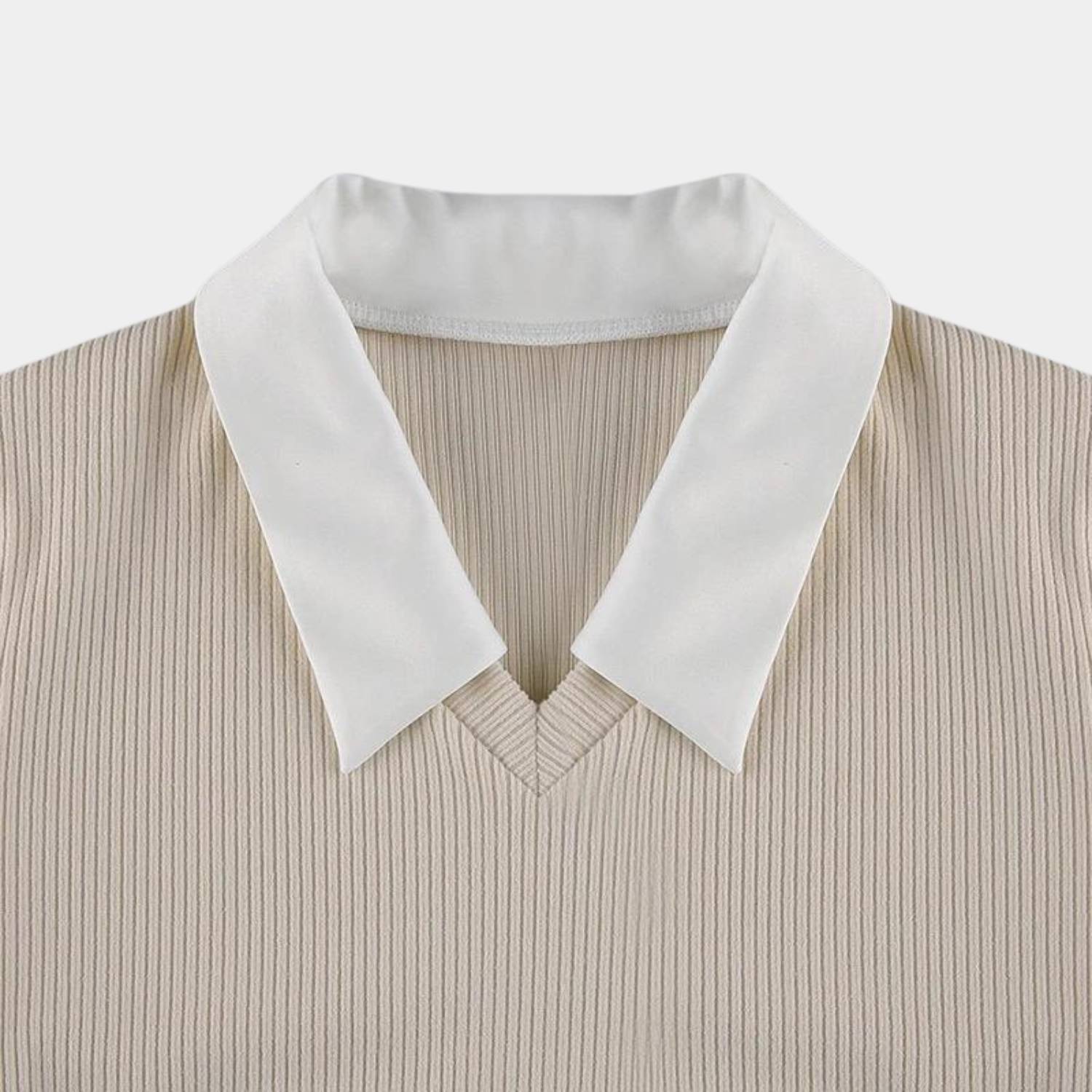 Elegant Y2K Long Sleeve Knitted Top for Women with Collar | Amarah-Lanuvo