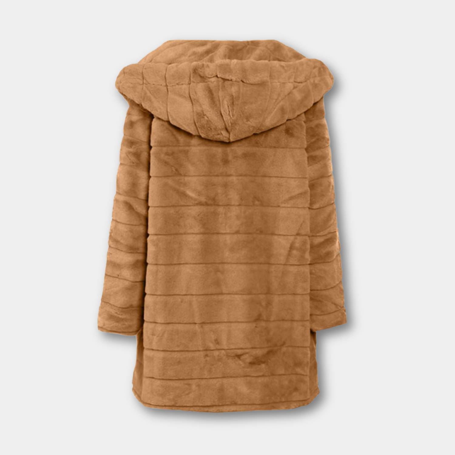 Fluffy Winter Coat for Women with Soft Faux Fur and Hood | Diana-Lanuvo