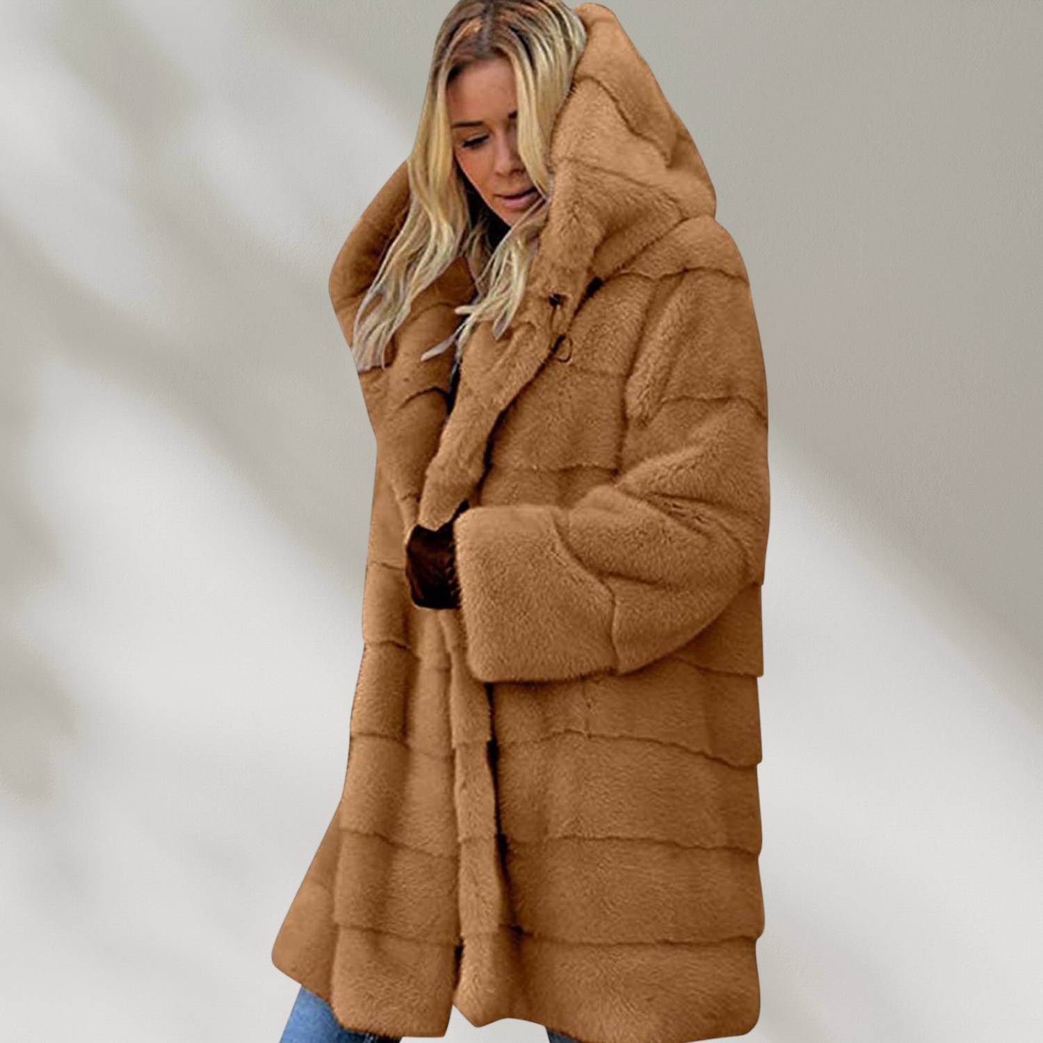 Fluffy Winter Coat for Women with Soft Faux Fur and Hood | Diana-Lanuvo