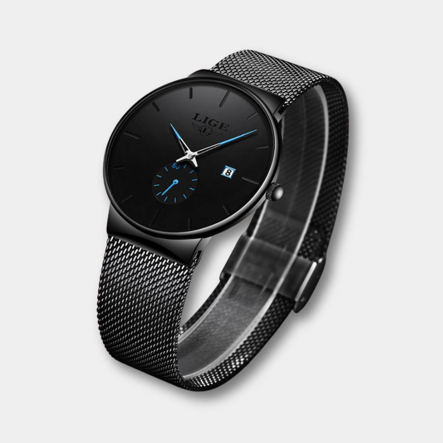Luxury Waterproof Slim Quartz Watch with Metal Band for Men-Lanuvo