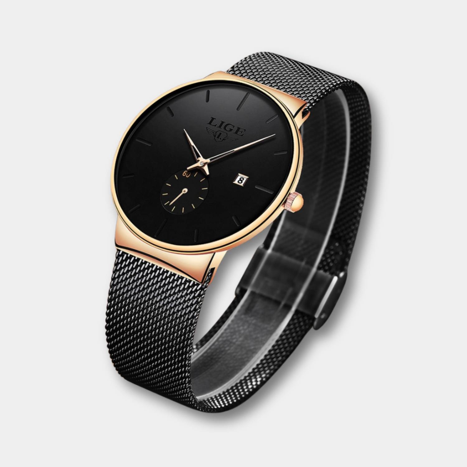 Luxury Waterproof Slim Quartz Watch with Metal Band for Men-Lanuvo