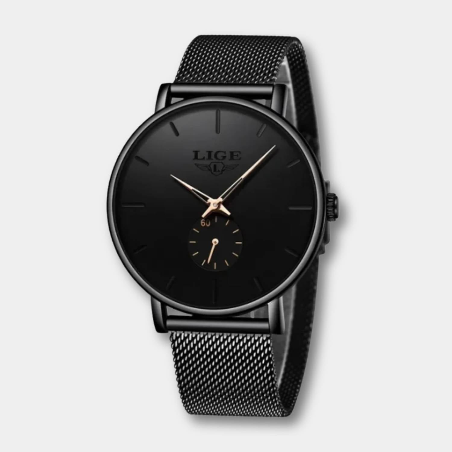 Luxury Waterproof Slim Quartz Watch with Metal Band for Men-Lanuvo