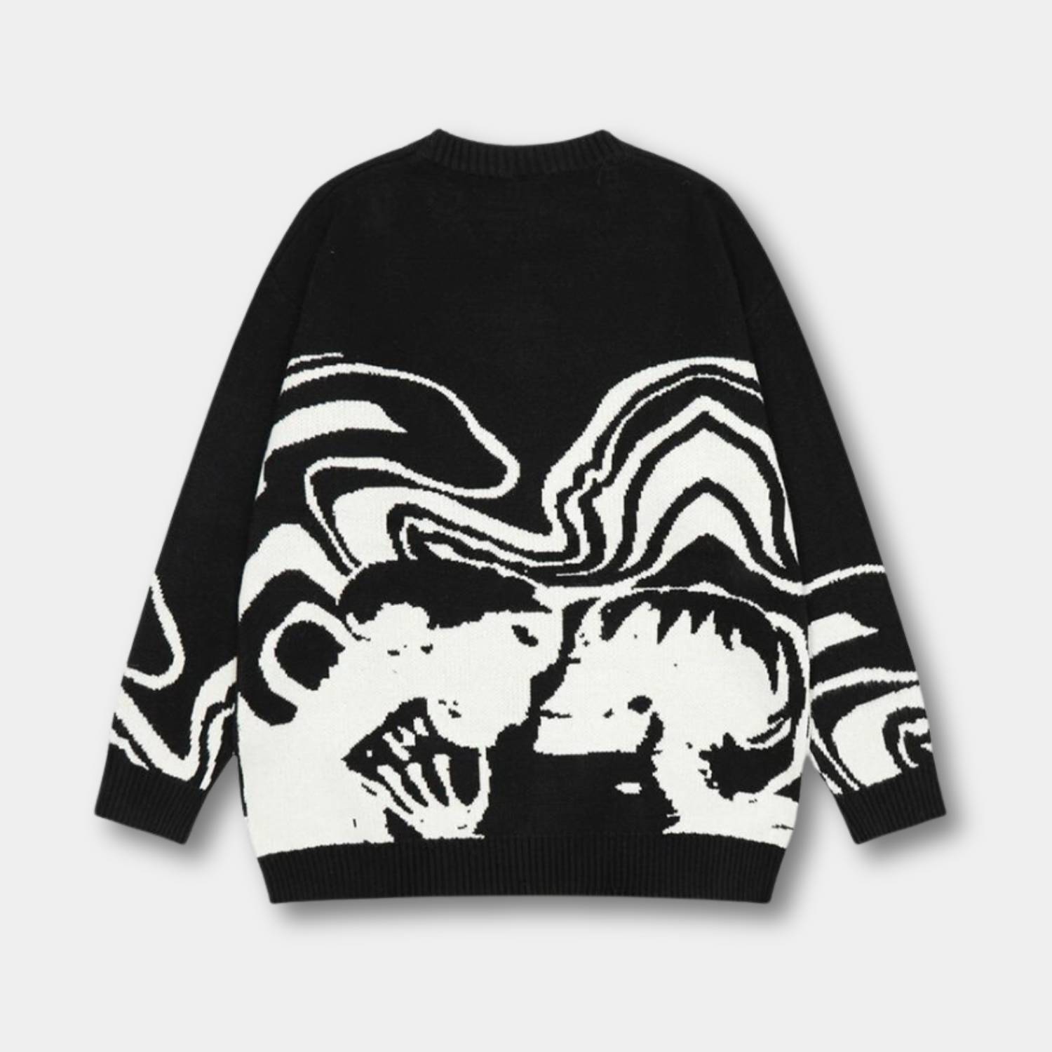 Oversized Y2K Sweater for Women with Bold Graphic Design | Belle-Lanuvo