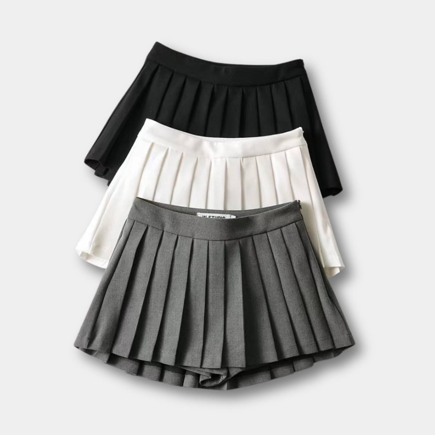 Retro Pleated High-Waisted Skirt for Women with Built-in Shorts | Christa-Lanuvo