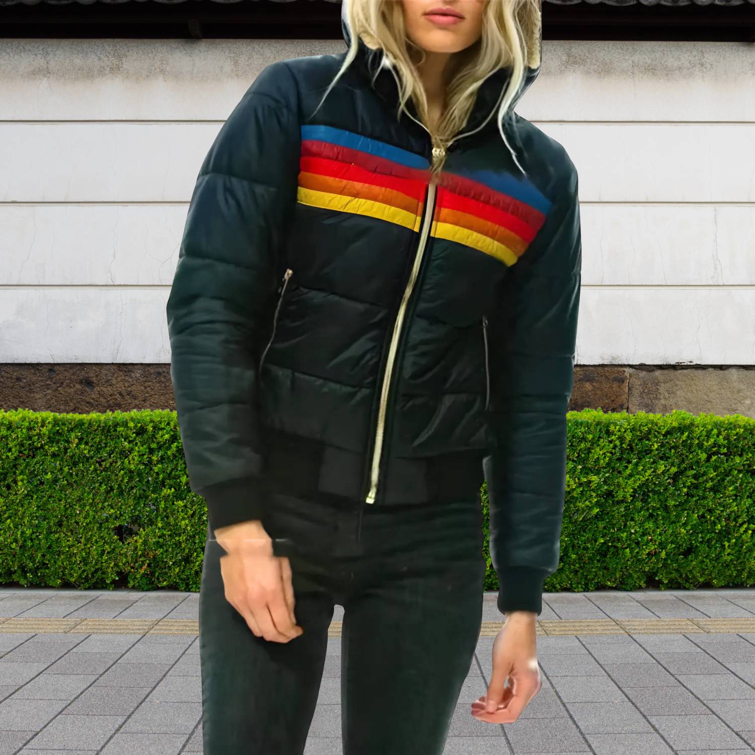 Retro Striped Plush Jacket for Women with Warm Insulation | Bolivia-Lanuvo