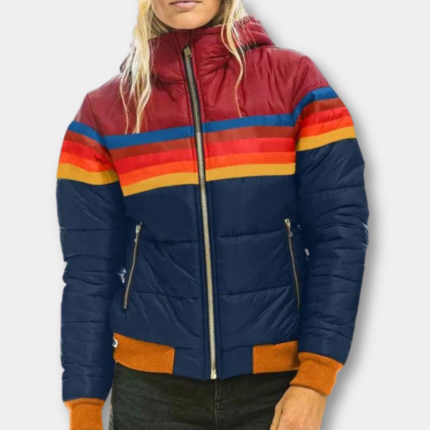 Retro Striped Plush Jacket for Women with Warm Insulation | Bolivia-Lanuvo