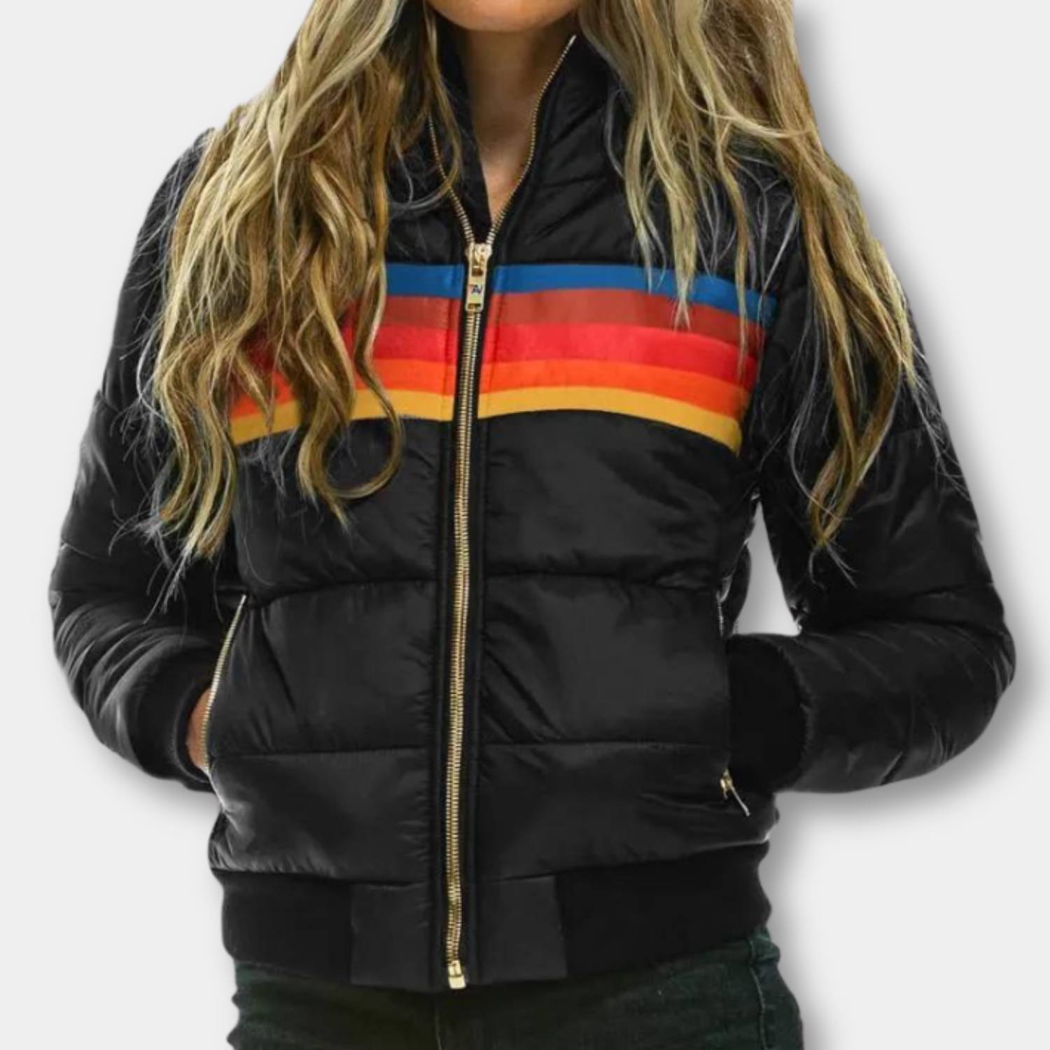 Retro Striped Plush Jacket for Women with Warm Insulation | Bolivia-Lanuvo