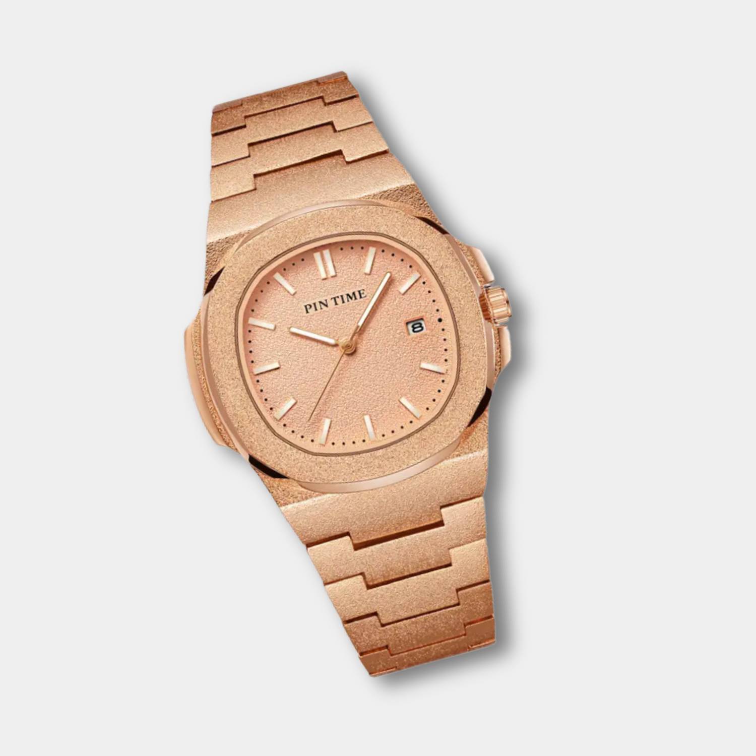Sleek and Water-Resistant Pin Time Luxury Watch for Men with Date Display and Frosty Design | Elias-Lanuvo