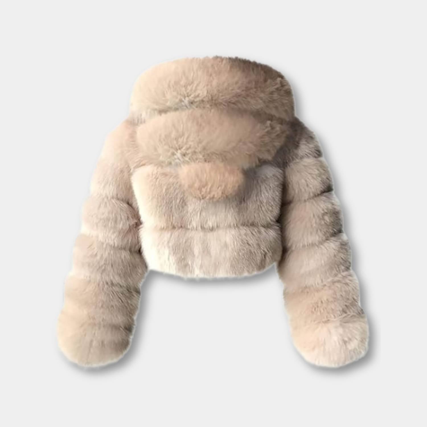 Soft Cropped Faux Fur Jacket for Women with Full Zip | Doreen-Lanuvo