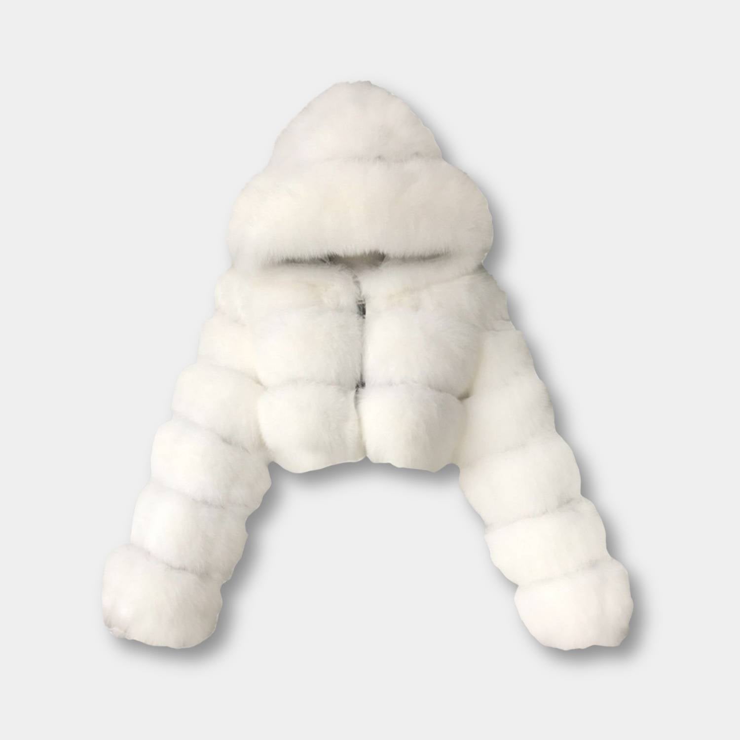 Soft Cropped Faux Fur Jacket for Women with Full Zip | Doreen-Lanuvo