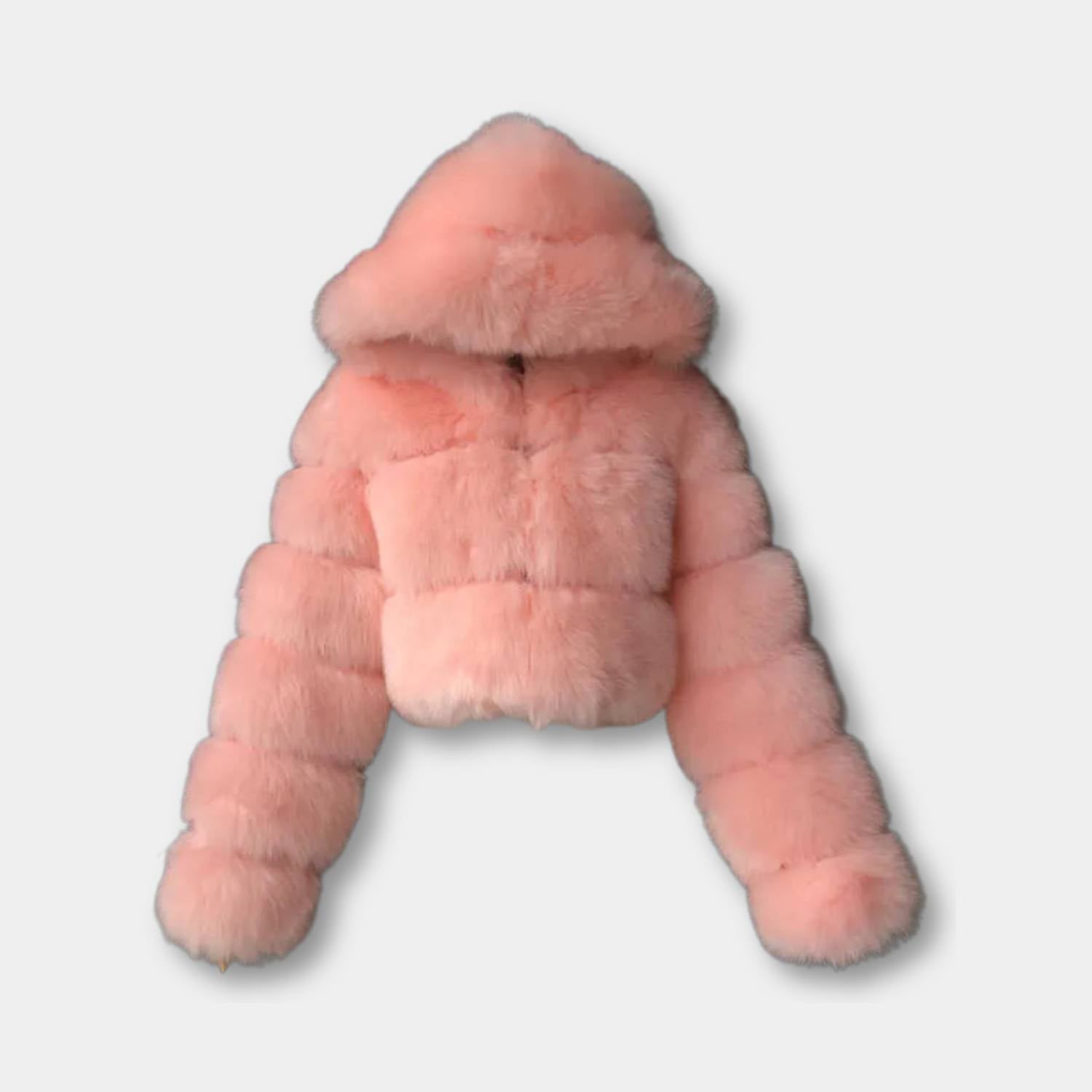 Soft Cropped Faux Fur Jacket for Women with Full Zip | Doreen-Lanuvo