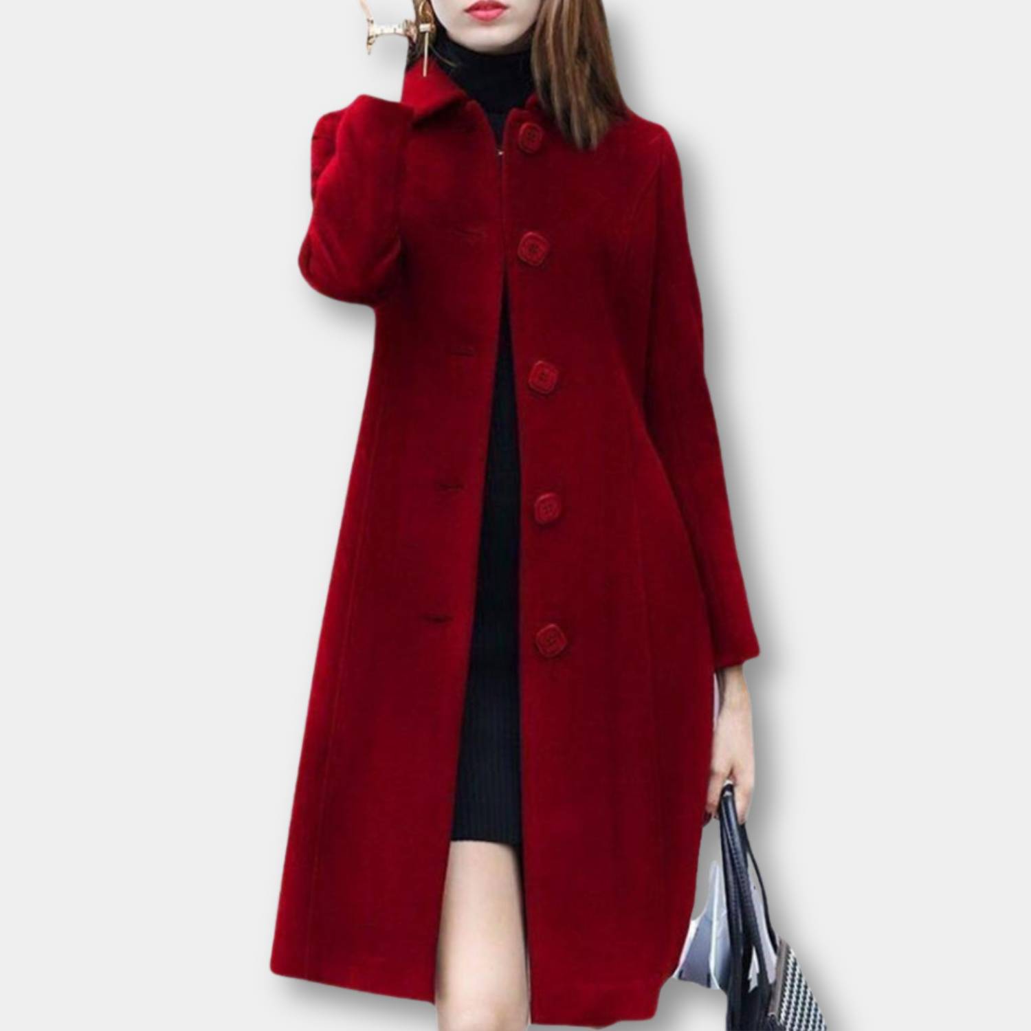 Stylish Long Winter Fashion Coat for Women with Button Closure | Cherise-Lanuvo