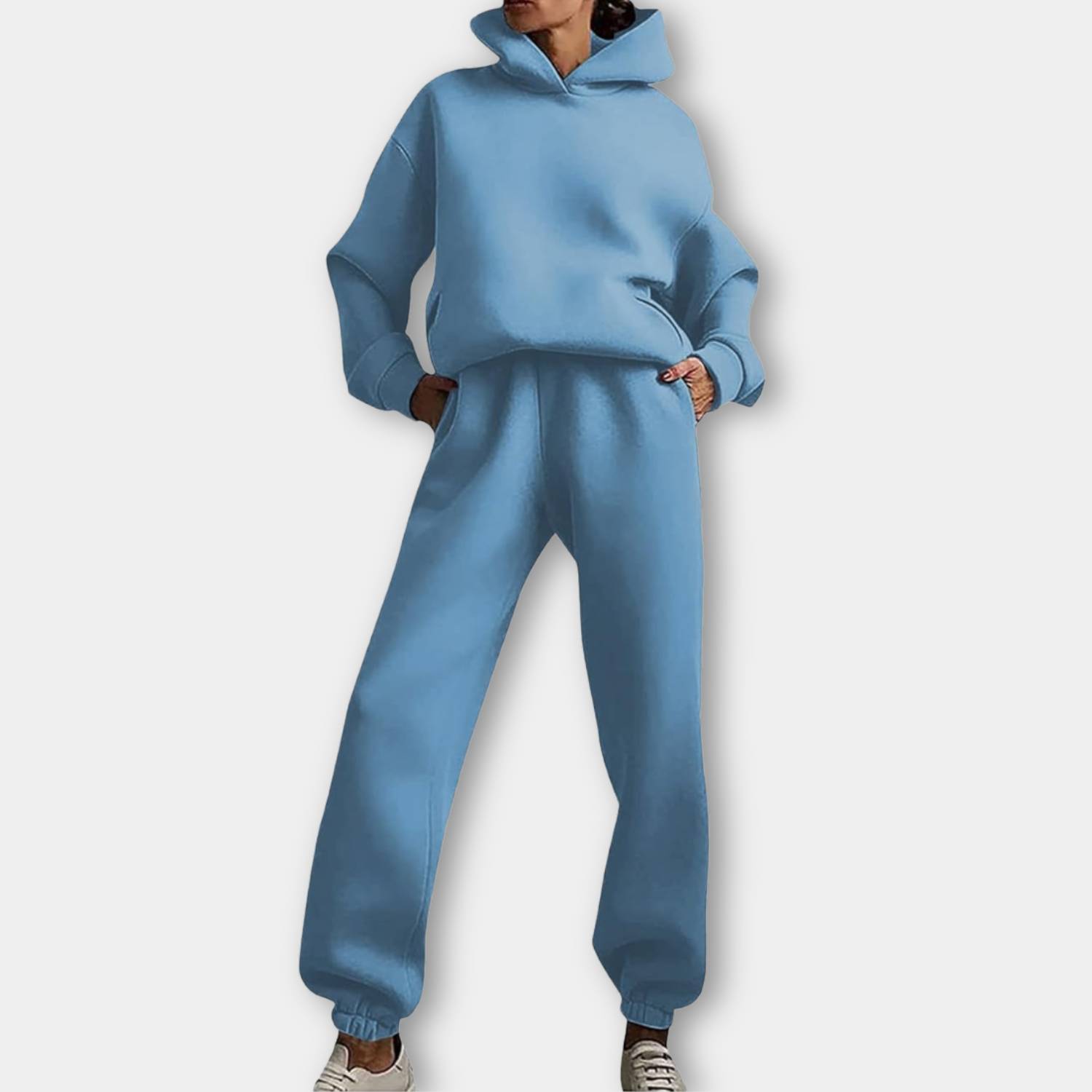 Trendy oversized hoodie with jogger trousers for women - Relaxed two-piece lounge set-Lanuvo