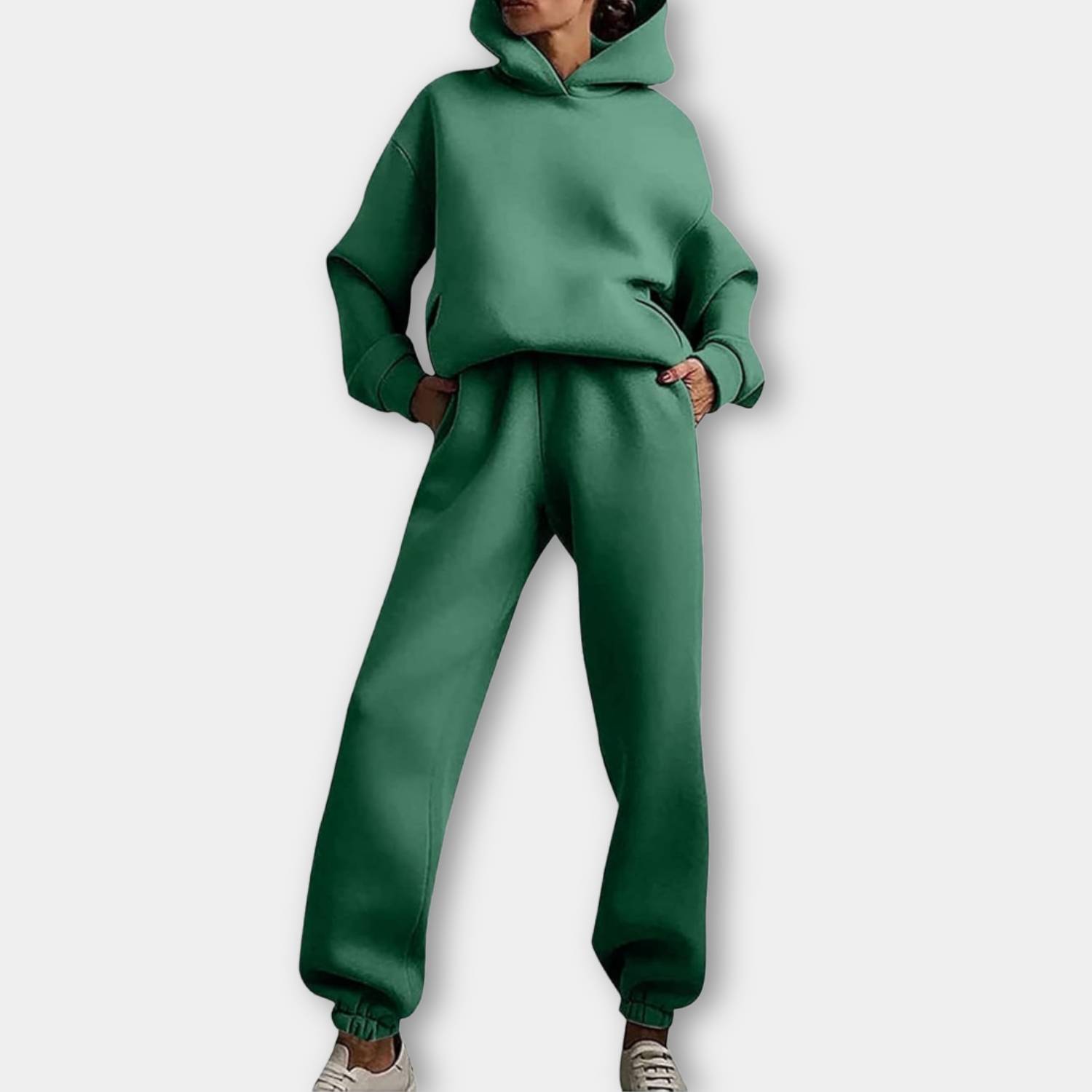 Trendy oversized hoodie with jogger trousers for women - Relaxed two-piece lounge set-Lanuvo