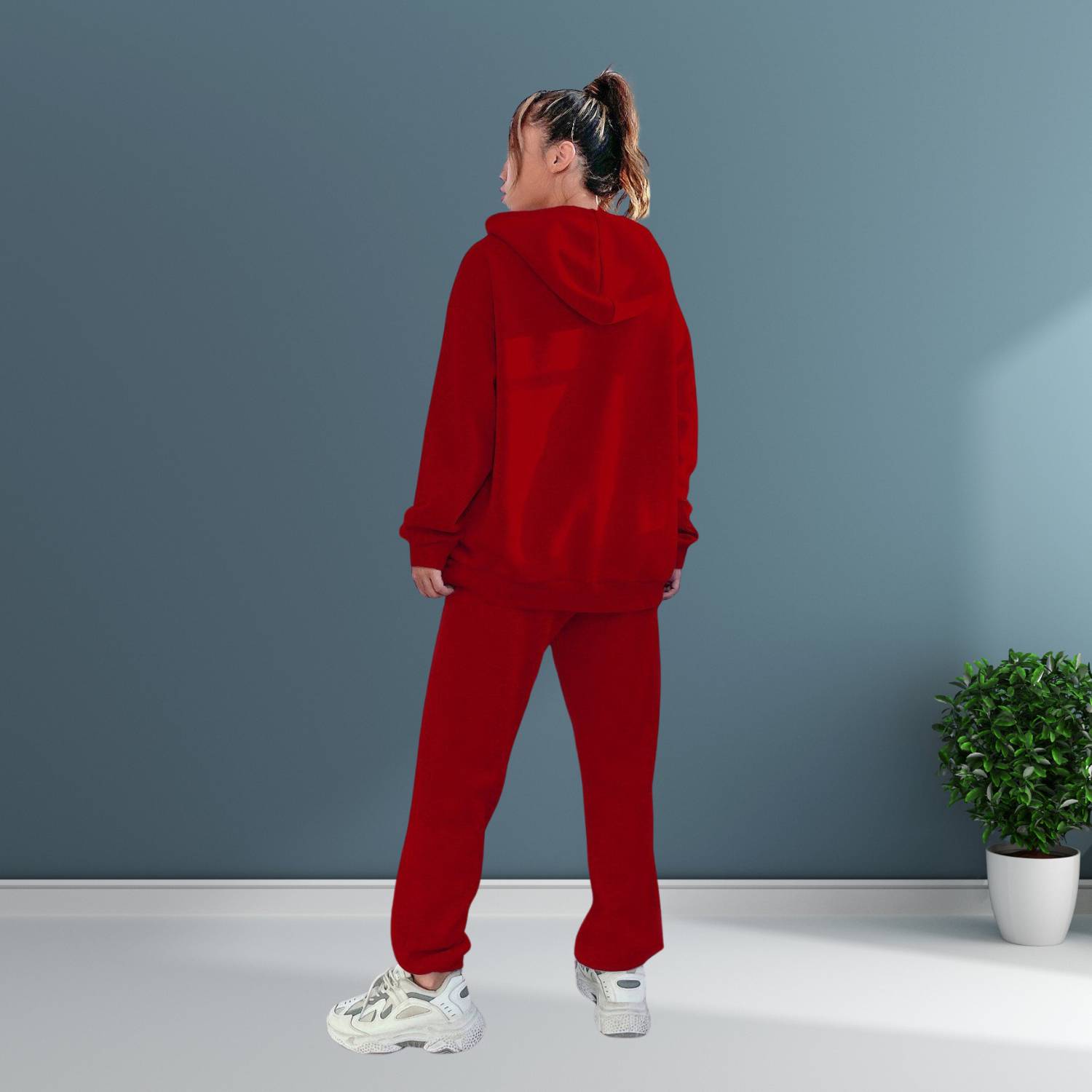 Trendy oversized hoodie with jogger trousers for women - Relaxed two-piece lounge set-Lanuvo