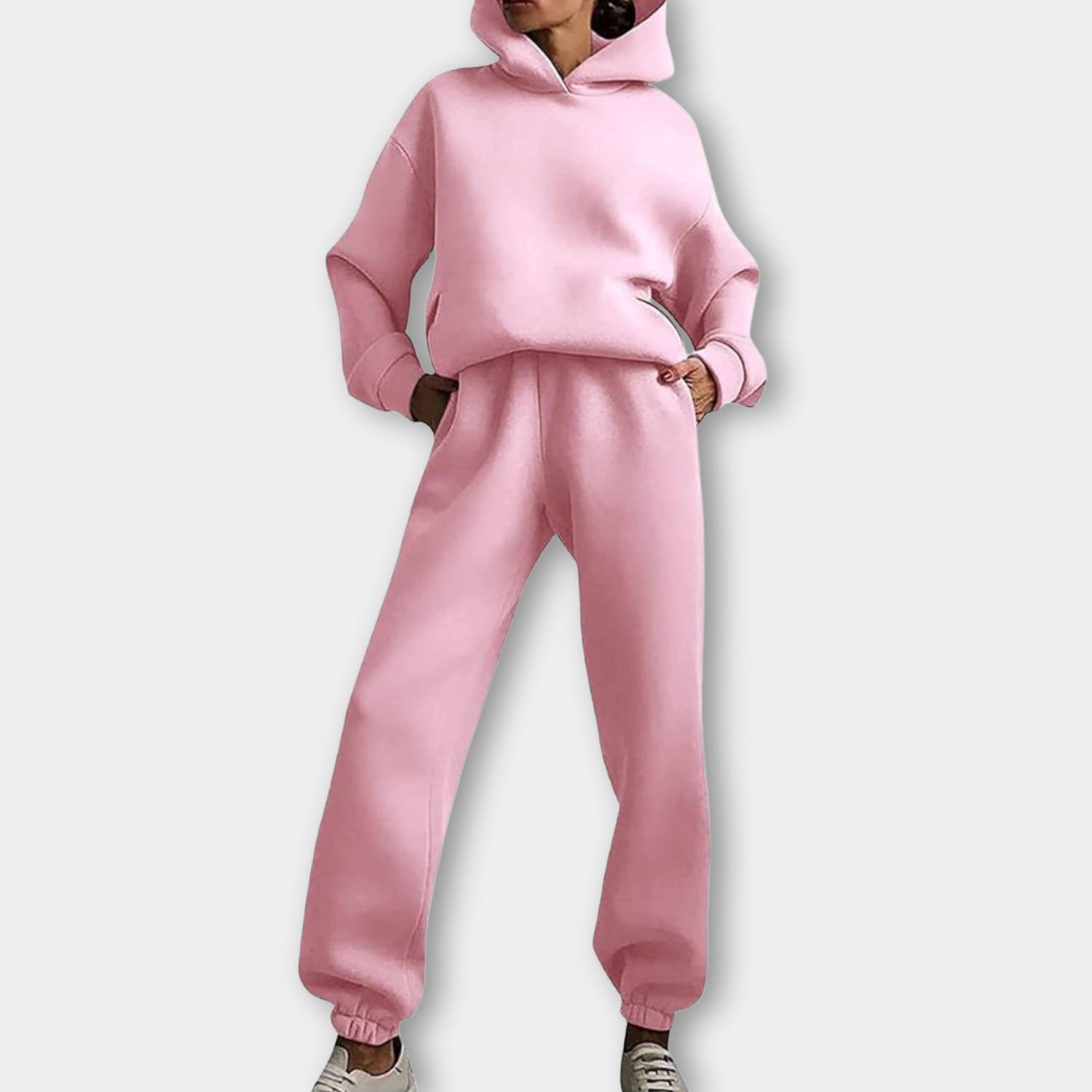 Trendy oversized hoodie with jogger trousers for women - Relaxed two-piece lounge set-Lanuvo