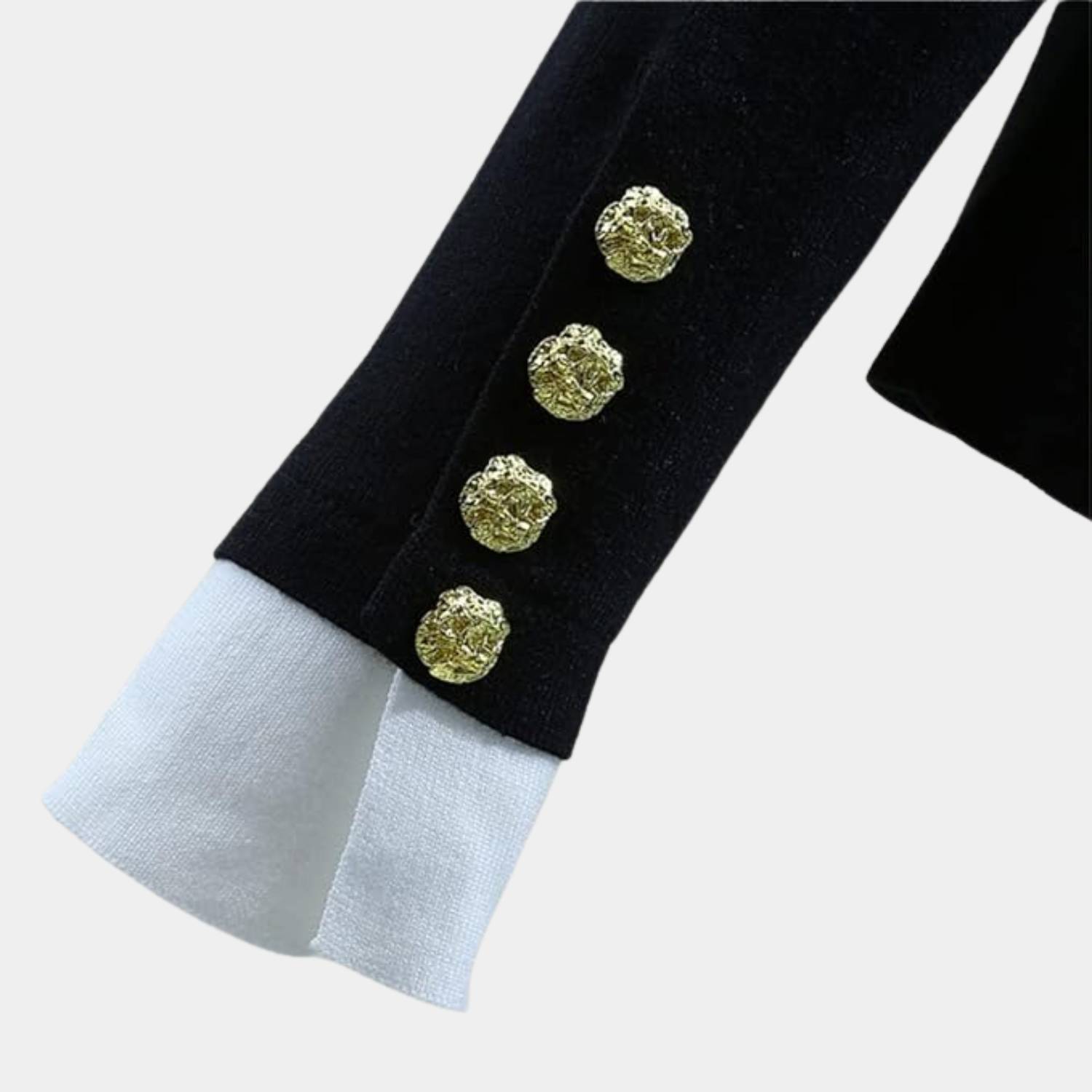 V-neck Knitted Cardigan for Women with Contrasting Gold-Coloured Buttons | Dora-Lanuvo