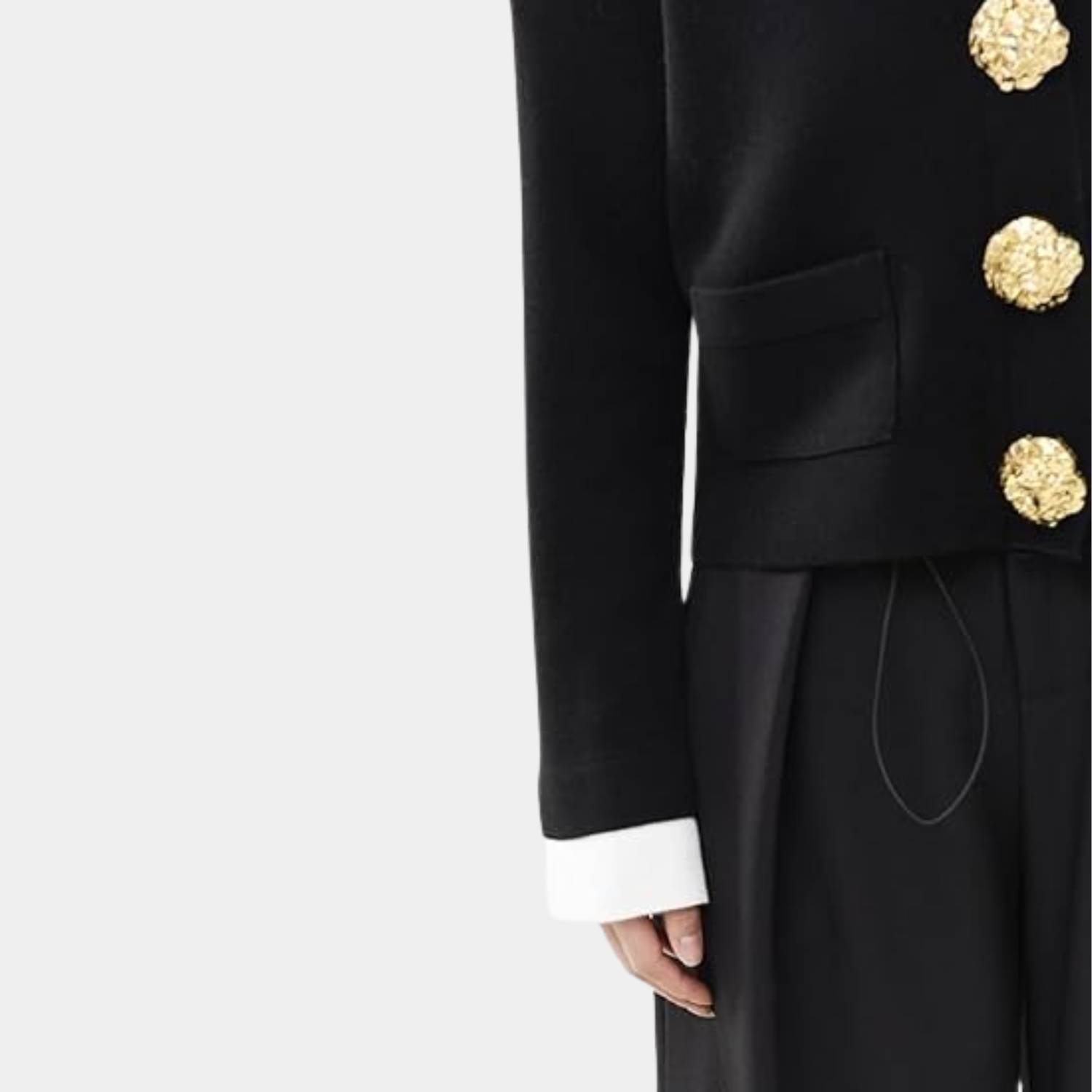 V-neck Knitted Cardigan for Women with Contrasting Gold-Coloured Buttons | Dora-Lanuvo