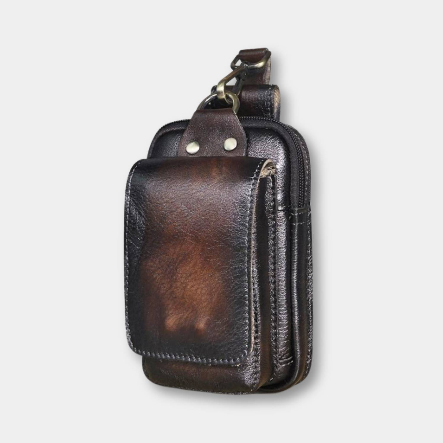 Vintage Leather Waist Bags for Men with Secure Phone Pocket | Ewoud-Lanuvo