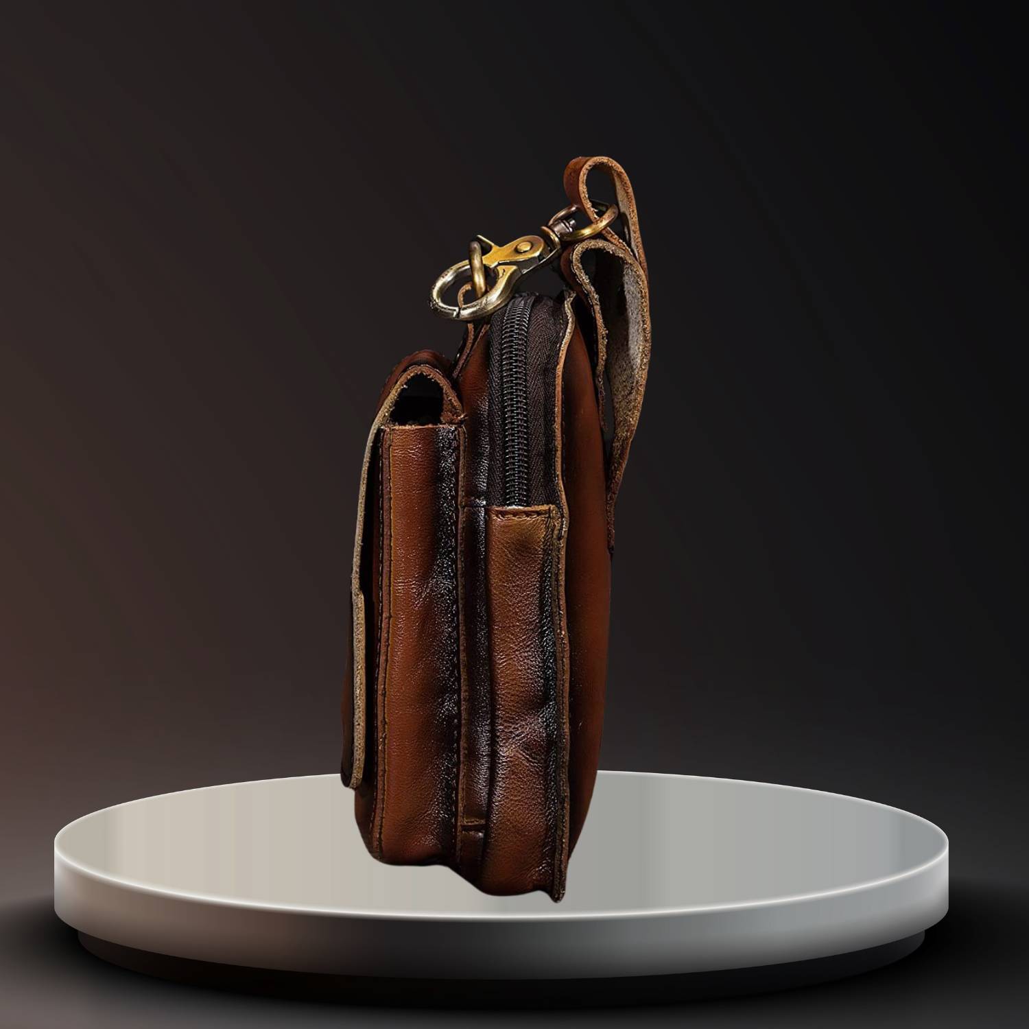 Vintage Leather Waist Bags for Men with Secure Phone Pocket | Ewoud-Lanuvo