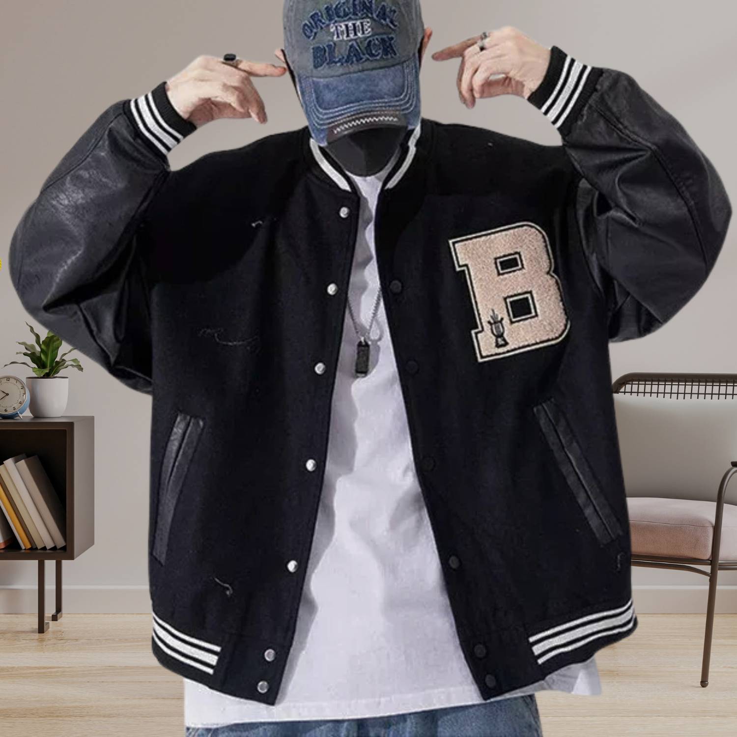 Vintage Varsity Jacket for Men with Bone Patches | Elian-Lanuvo