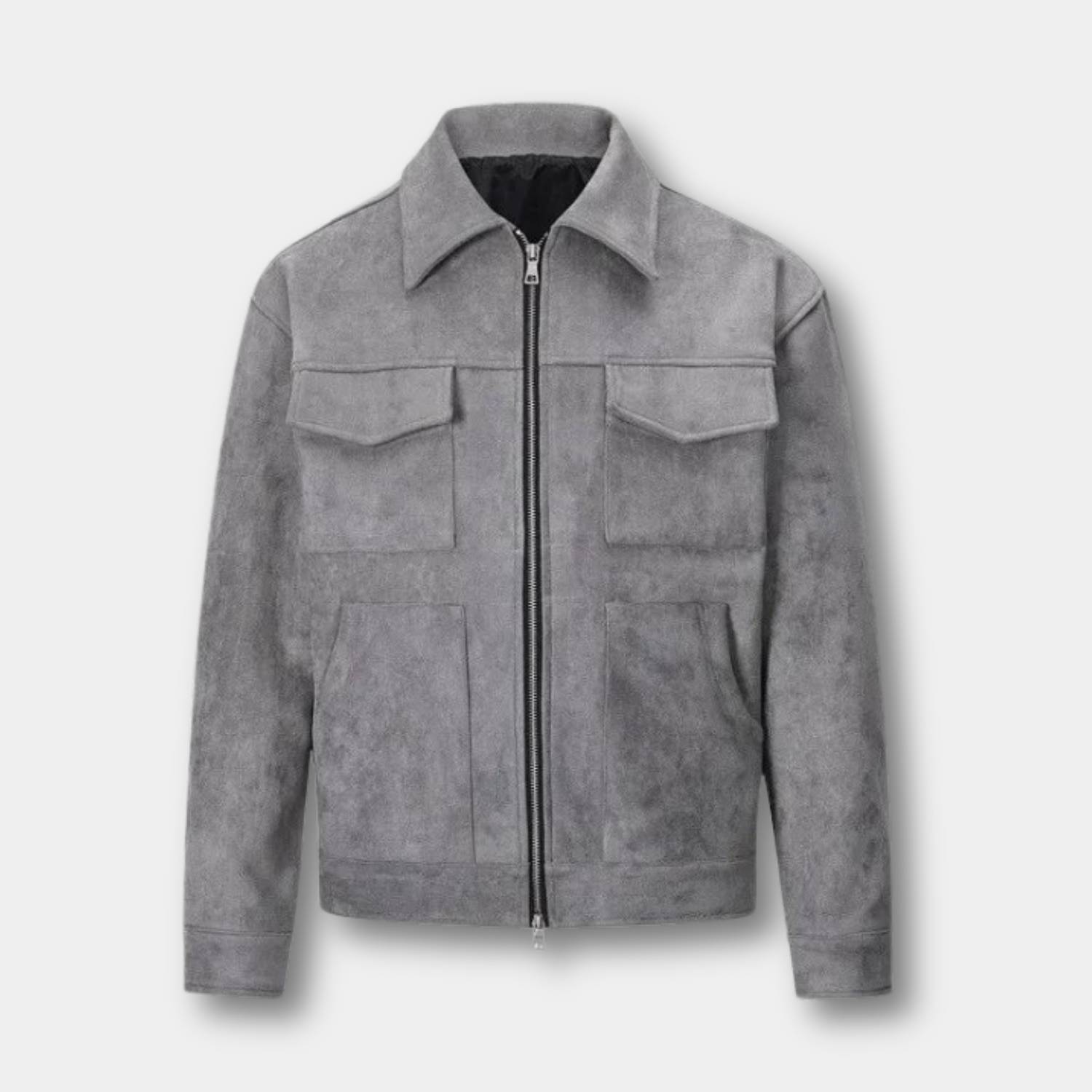Vintage VIP suede jacket for men with front pockets | Patrick-Lanuvo