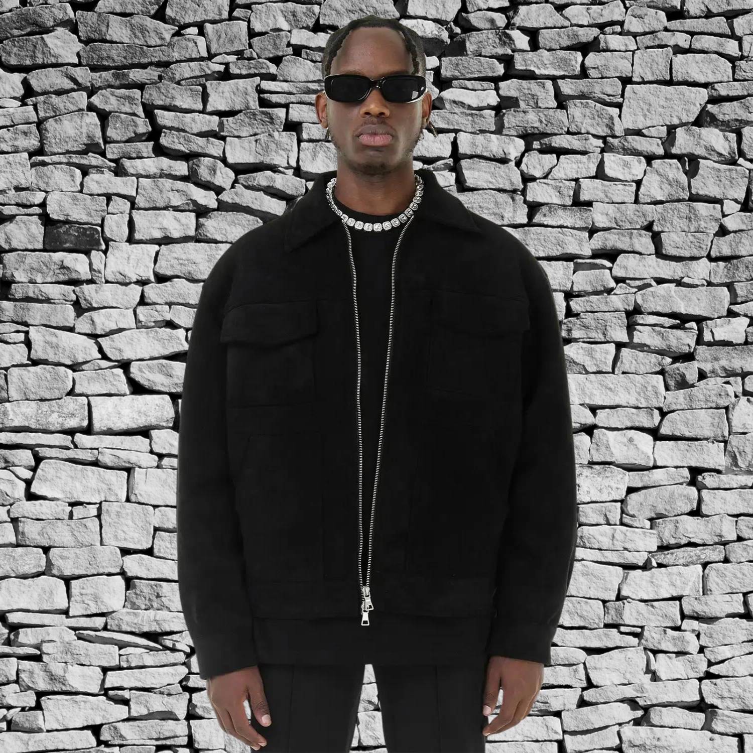 Vintage VIP suede jacket for men with front pockets | Patrick-Lanuvo