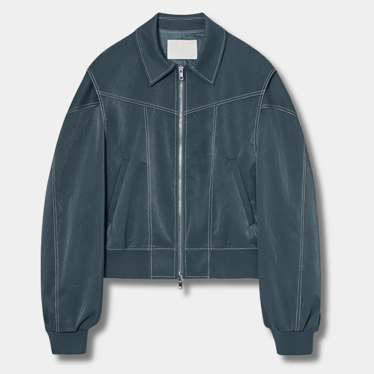 PU Leather Bomber Jacket | Retro and Rugged Jacket with Ribbed Cuffs-Lanuvo
